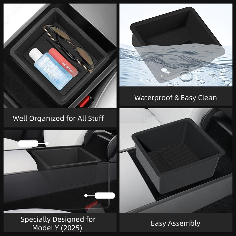 Vehicle Center Console Organizer Box for Tesla Model Y 2025