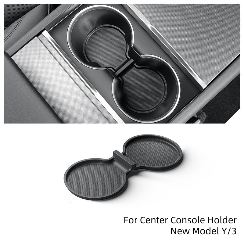 Anti-slip Cup Holder Coaster for Center Console and Rear Seat, Tesla New Model Y/3, TPU