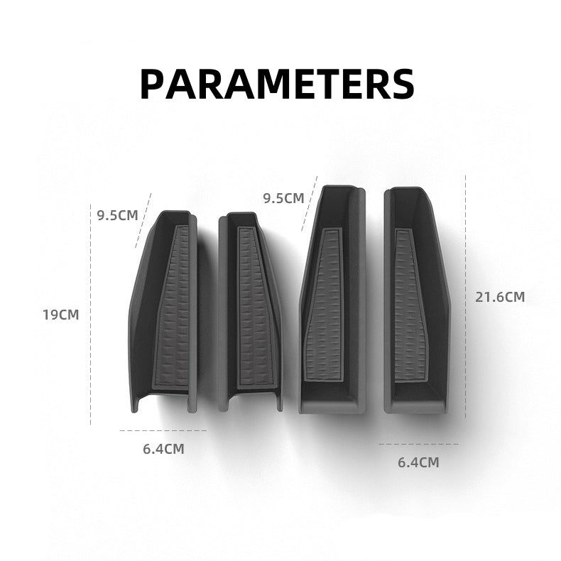 Storage Cover of Vehicle Door Pockets for Tesla Cybertruck, ABS & Silicone, 4pcs