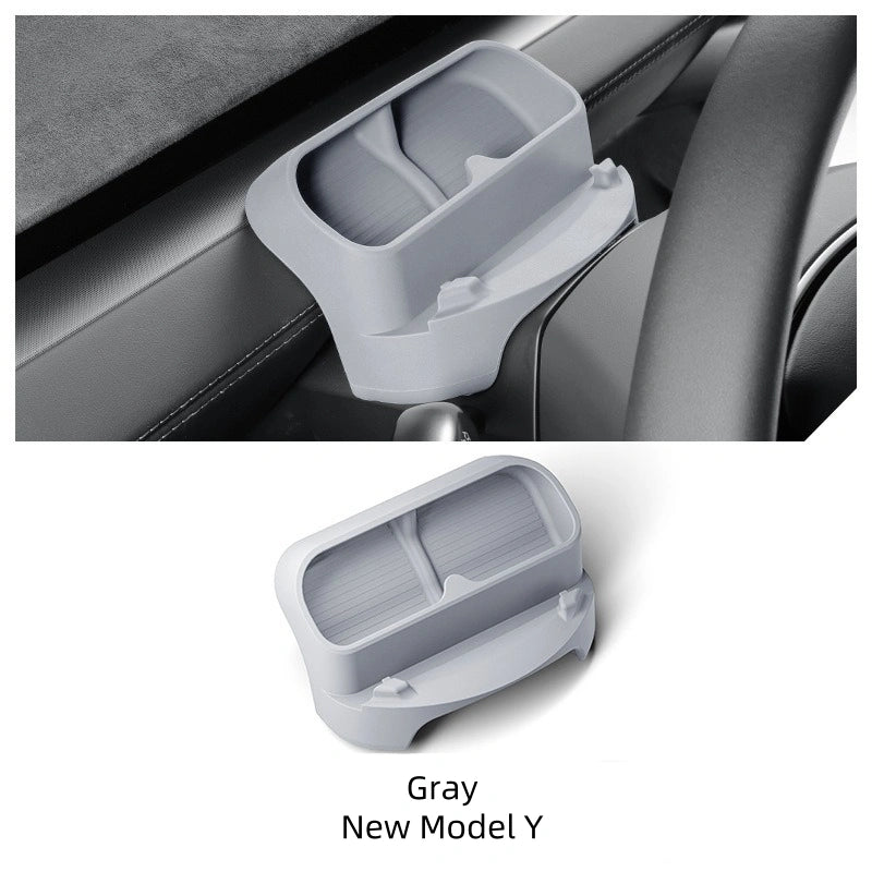 Car organizer tray with a gray color option labeled 'New Model Y'.