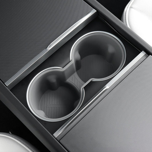 Vehicle Cup Holder Cover for Center Console and Rear Seat for Tesla Model 3, Silicone