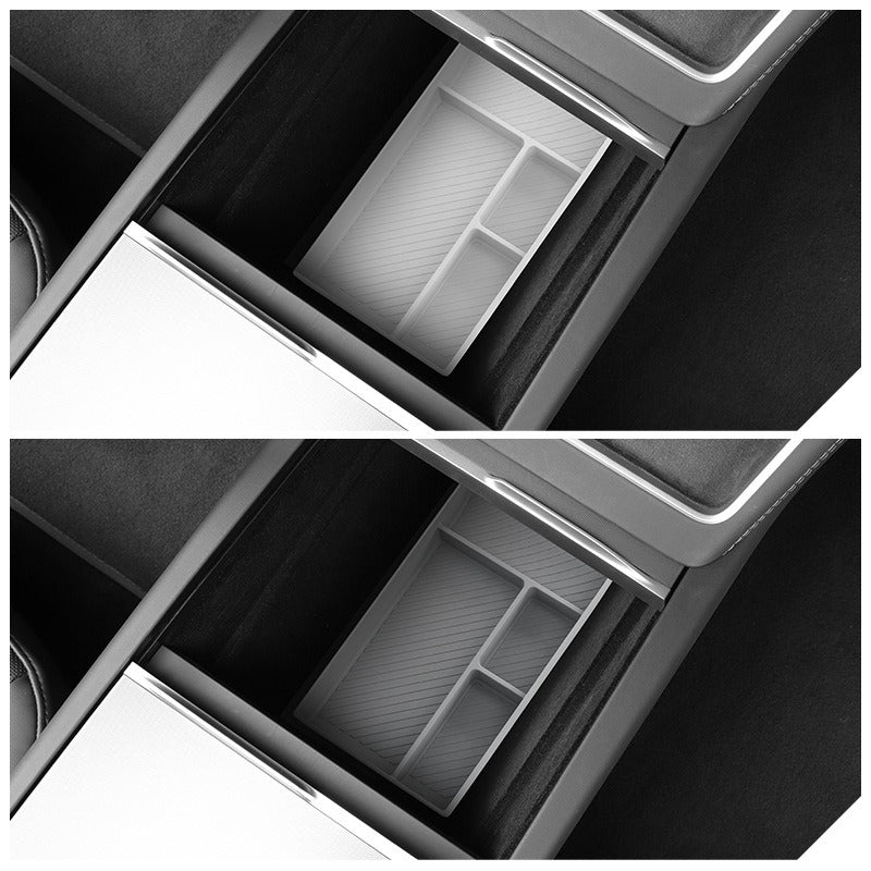 Vehicle Center Console Organizer Tray for Tesla Model Y 2025, Silicone