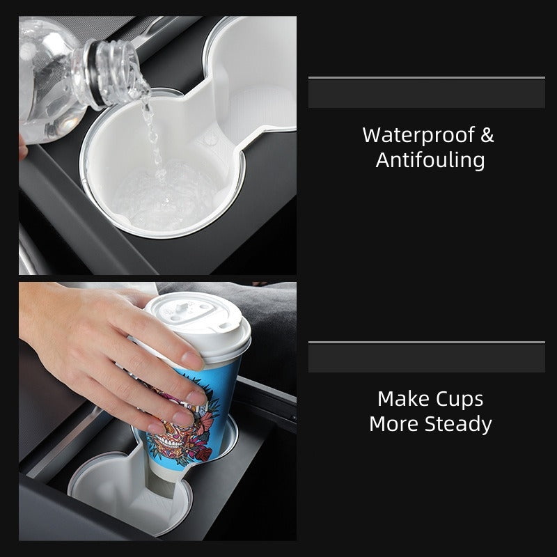 Vehicle Cup Holder Cover for Center Console and Rear Seat for Tesla Model 3, Silicone