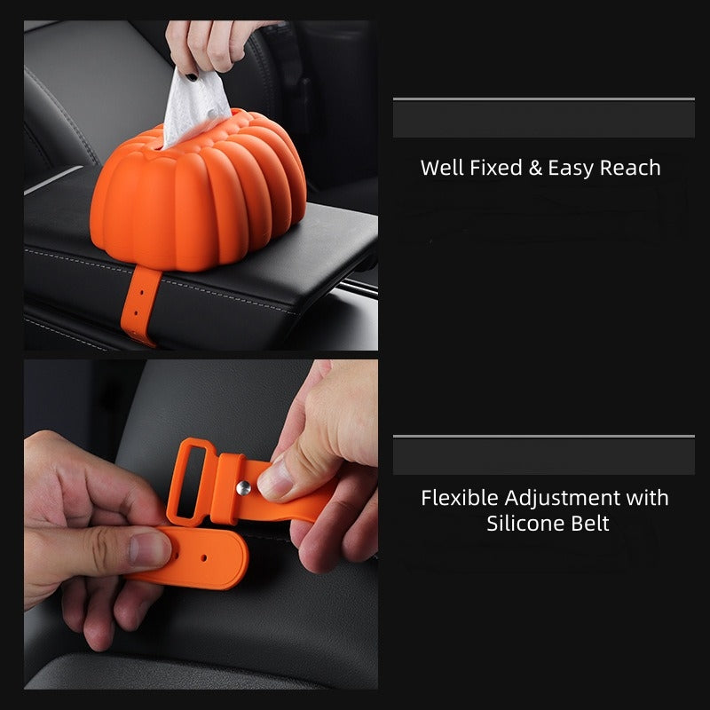 Waterproof Tissue Box Holder with Strap for Tesla Model 3/Y/X/S, Silicone