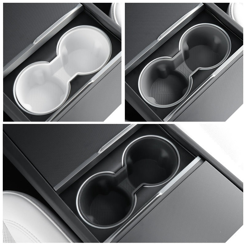 Vehicle Cup Holder Cover for Center Console and Rear Seat for Tesla Model 3, Silicone