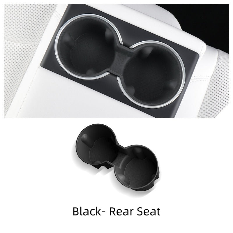 Vehicle Cup Holder Cover for Center Console and Rear Seat for Tesla Model 3, Silicone