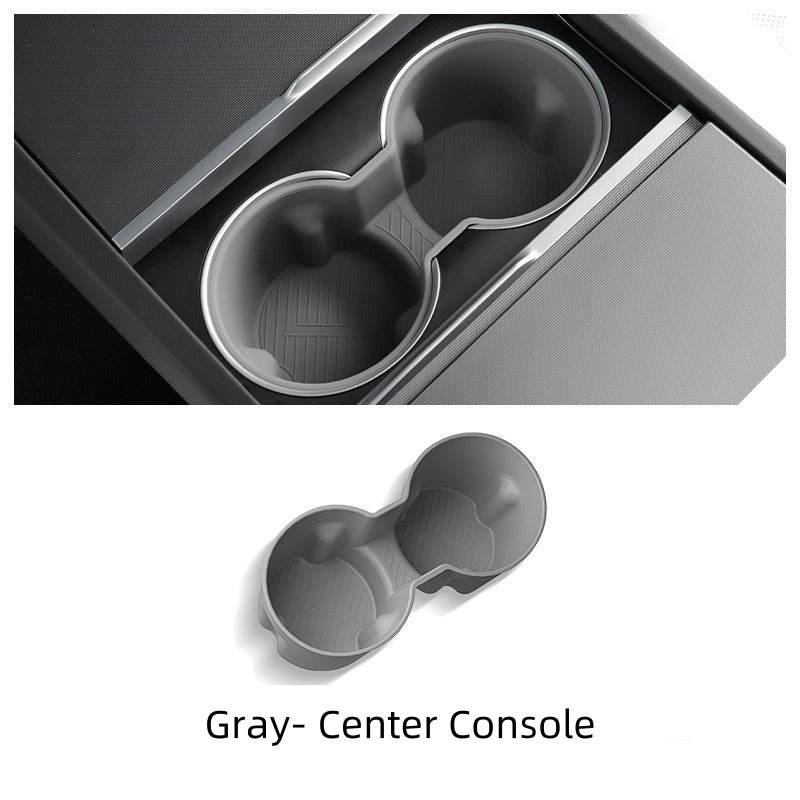 Vehicle Cup Holder Cover for Center Console and Rear Seat for Tesla Model 3, Silicone
