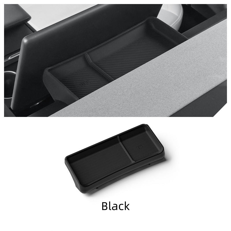Screen Back Organizer Tray of Center Console for Tesla Model Y 2025 & New Model 3, Silicone
