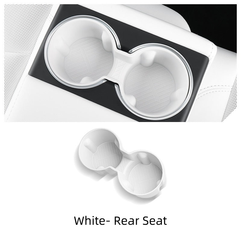 Vehicle Cup Holder Cover for Center Console and Rear Seat for Tesla Model 3, Silicone