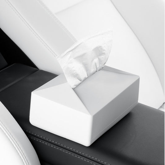 Vehicle Tissue Box Holder with Strap for Tesla Model Series, Silicone