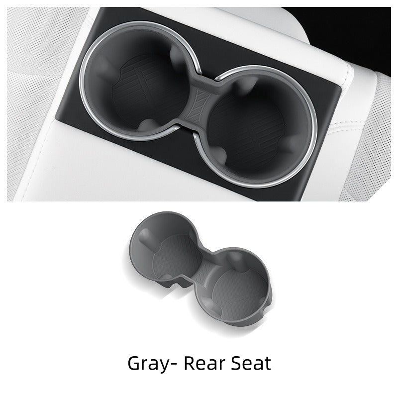 Vehicle Cup Holder Cover for Center Console and Rear Seat for Tesla Model 3, Silicone