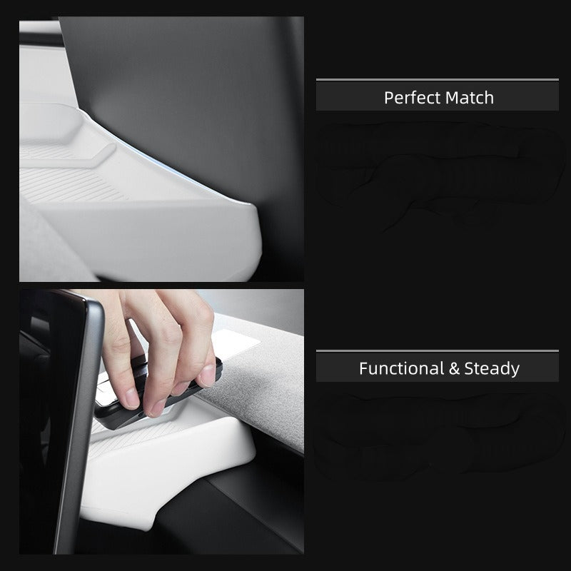 Screen Back Organizer Tray of Center Console for Tesla Model Y 2025 & New Model 3, Silicone
