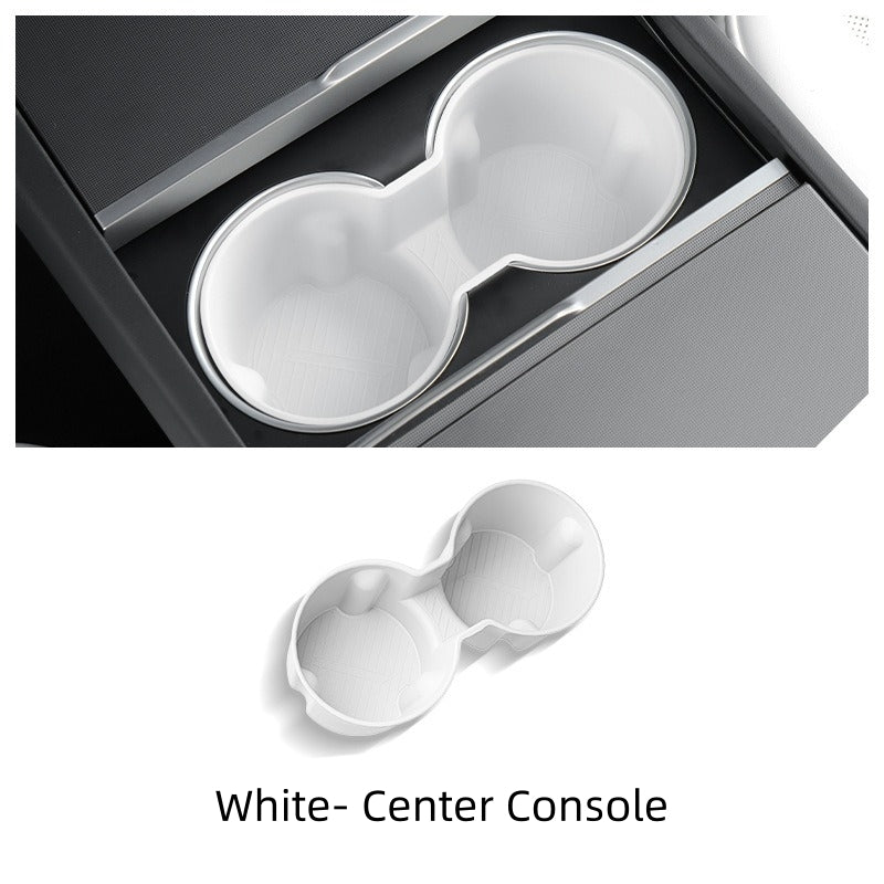 Vehicle Cup Holder Cover for Center Console and Rear Seat for Tesla Model 3, Silicone