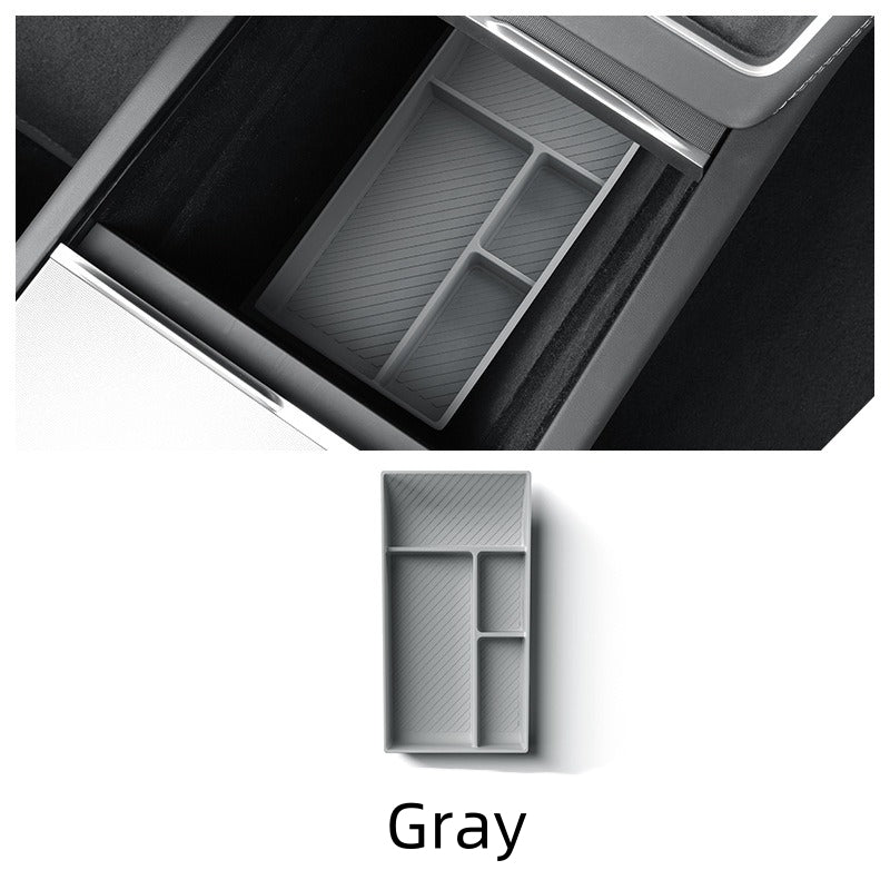 Vehicle Center Console Organizer Tray for Tesla Model Y 2025, Silicone