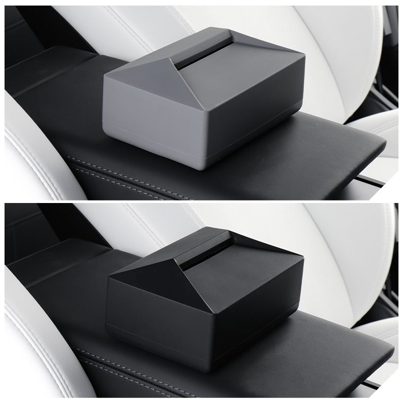 Vehicle Tissue Box Holder with Strap for Tesla Model Series, Silicone