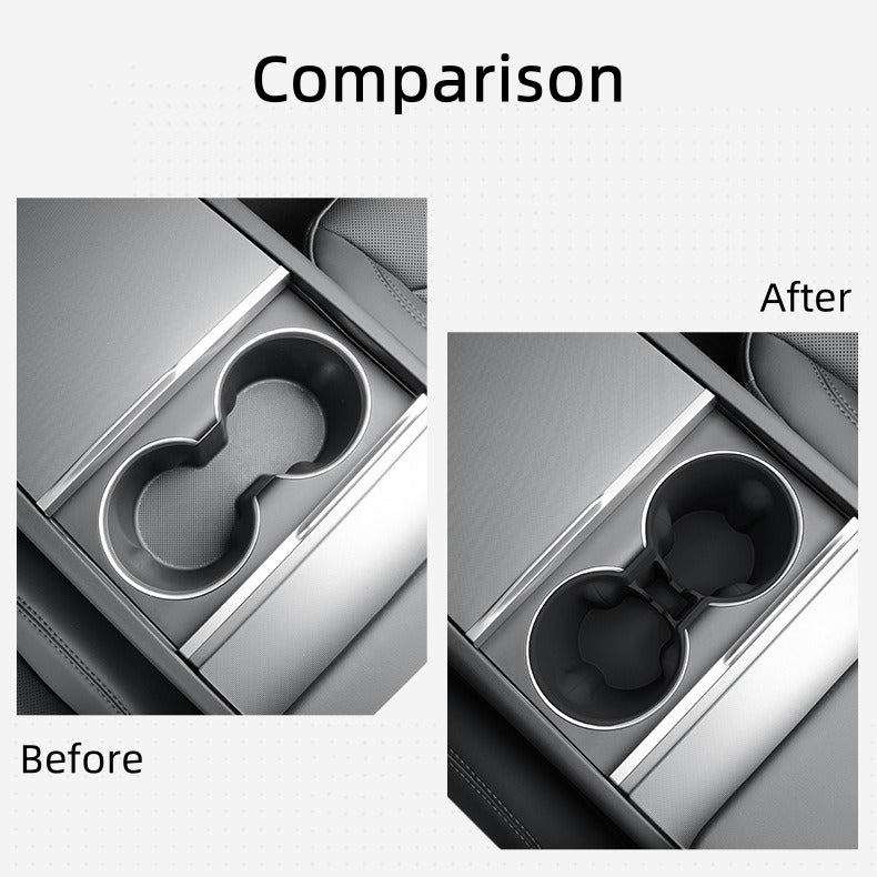 Vehicle Cup Holder Cover for Tesla Model Y 2025, Silicone