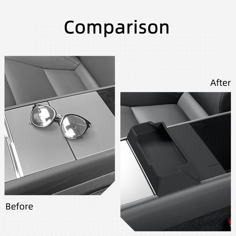 Vehicle Center Console Storage Tray for Tesla Model3/Y, Silicone