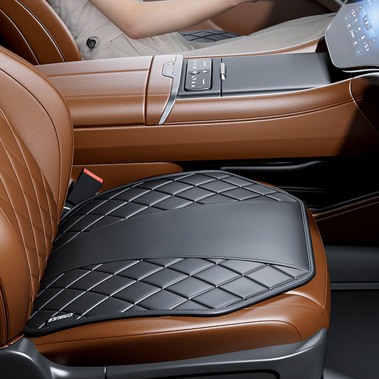 Car Seat Cushion with Anti-slip Silicone Pad, Leather