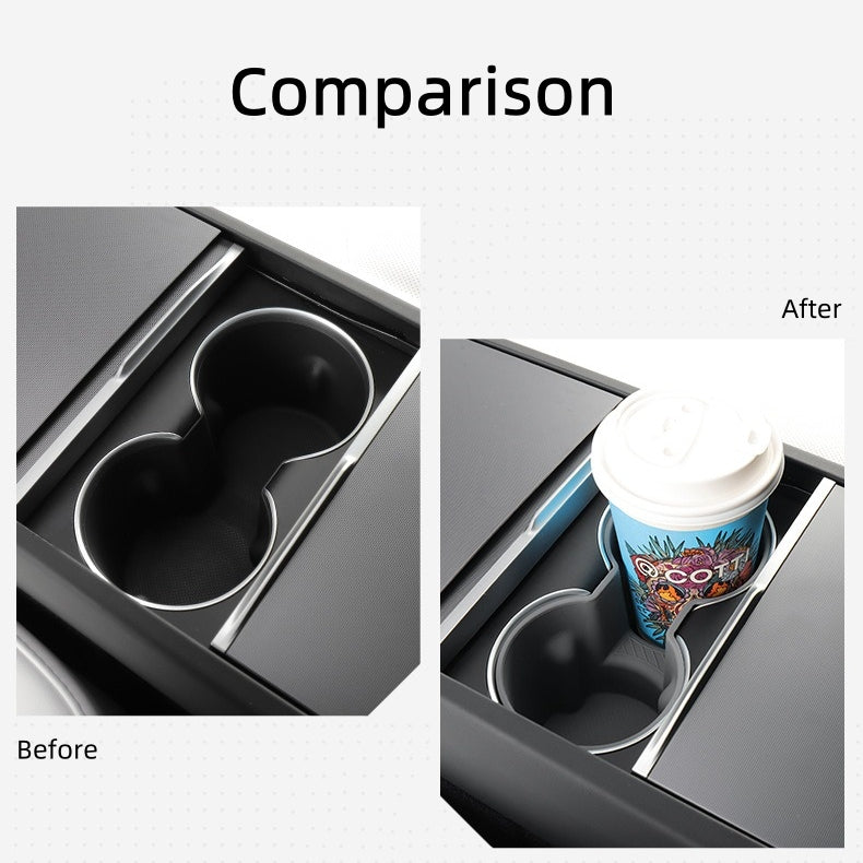 Vehicle Cup Holder Cover for Center Console and Rear Seat for Tesla Model 3, Silicone