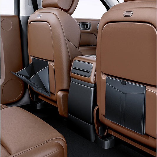 Foldable Trash Bag with Magnetic Closure and Hooks for Car, Leather