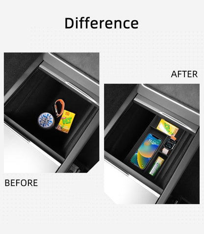 Vehicle Center Console Organizer Tray for Tesla Model Y 2025, Silicone