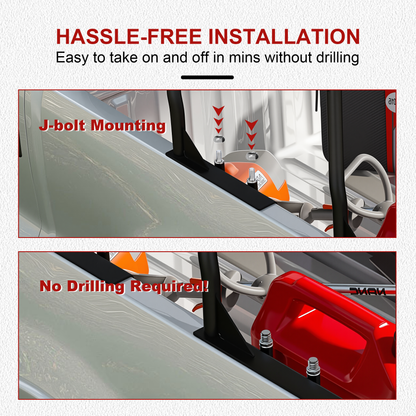 Heavy-Duty Universal Truck Cargo Rack, 900LB Capacity, No-Drill Installation, Adjustable 46-71 inch, Steel