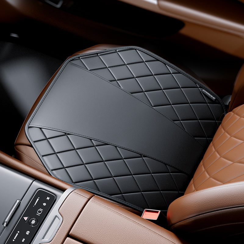 Car Seat Cushion with Anti-slip Silicone Pad, Leather
