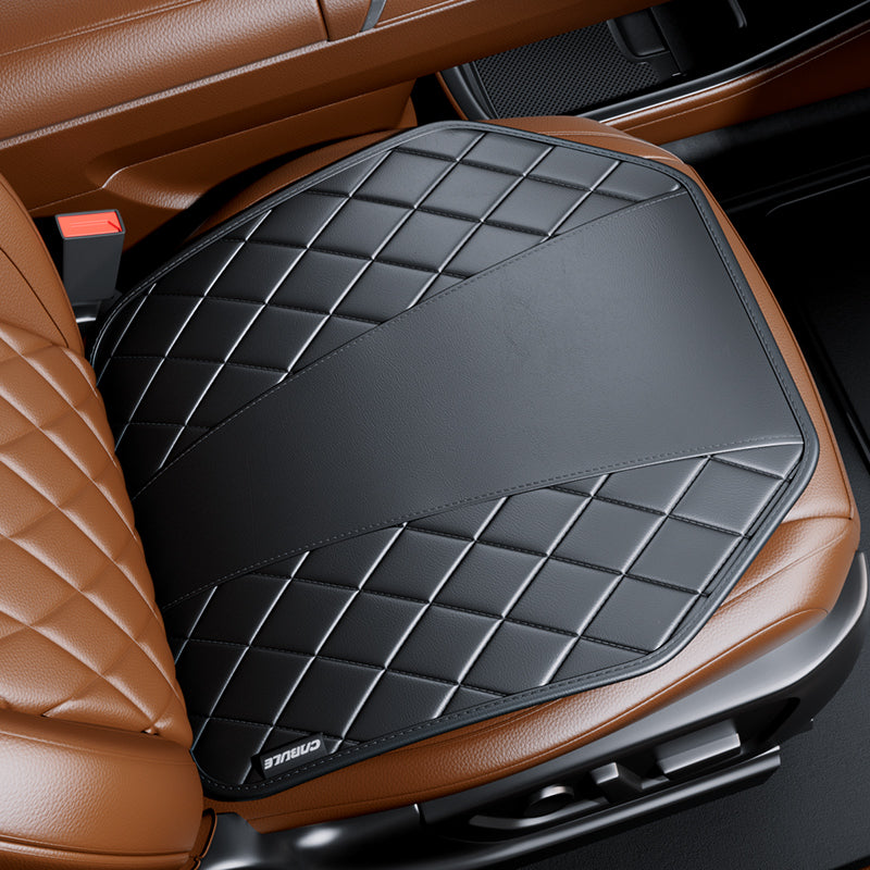 Car Seat Cushion with Anti-slip Silicone Pad, Leather