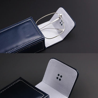 Vintage Glasses Case with Magnetic Button, PU Leather, Rectangle