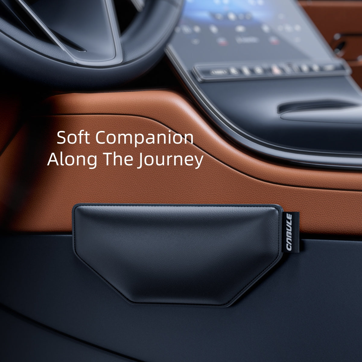 Soft Car Knee Cushion for Fatigue and Pain Relief, Leather
