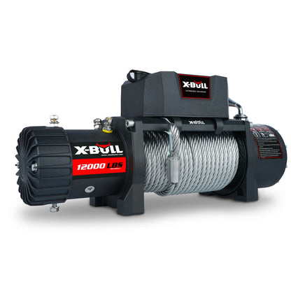 X-BULL Electric Winch with Steel Cable Wireless Remote, Off-Road 4WD, 12000 LBS, 12V DC, 6.0HP