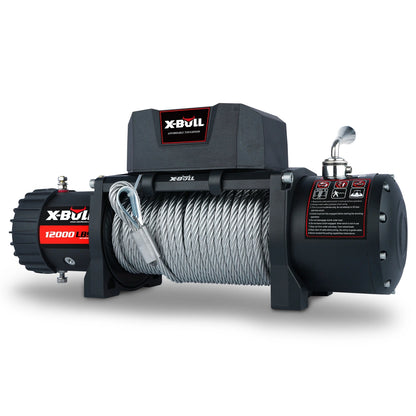 X-BULL Electric Winch with Steel Cable Wireless Remote, Off-Road 4WD, 12000 LBS, 12V DC, 6.0HP