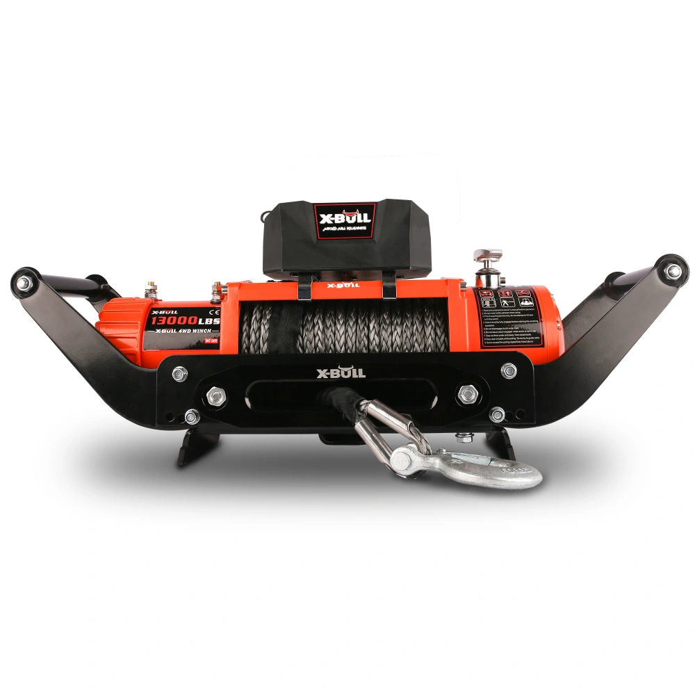 ZESUPER Waterproof Electric Winch with Synthetic Rope for Off Road, Warless Remote and Corded Control, 13000 lb. Load Capacity, 12V, IP67