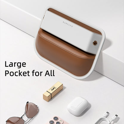 Multi-functional Side Pocket Organizer for Car Seats, Leather, Brown