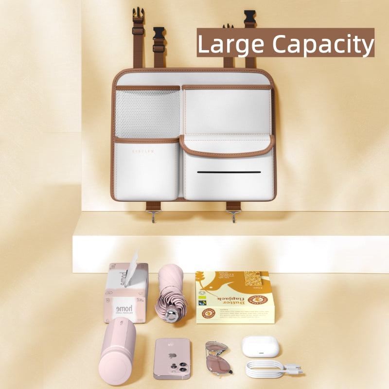 Multi-functional Car Organizer for Seat Back, PVC Leather