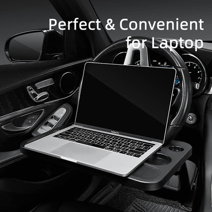 Car Steering Wheel Tray for Eating Food and Laptop, Black