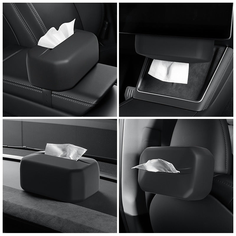 Waterproof Tissue Box Holder with Strap for Tesla Model Y, Silicone