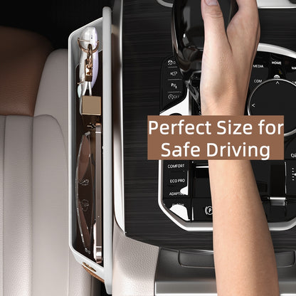 Multi-functional Side Pocket Organizer for Car Seats, Leather, Brown