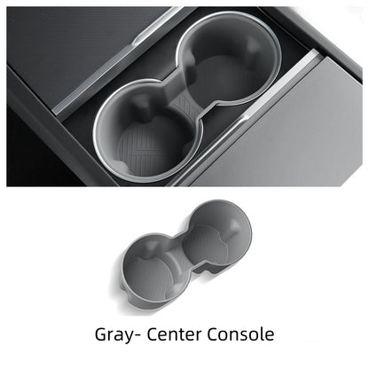 Vehicle Cup Holder Cover for Center Console and Rear Seat for Tesla Model 3, Silicone