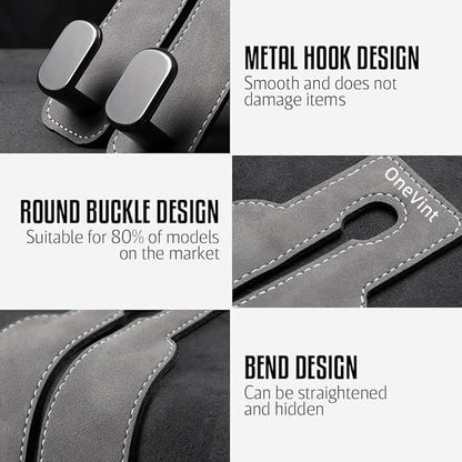 Headrest Hangers for Car, Leather