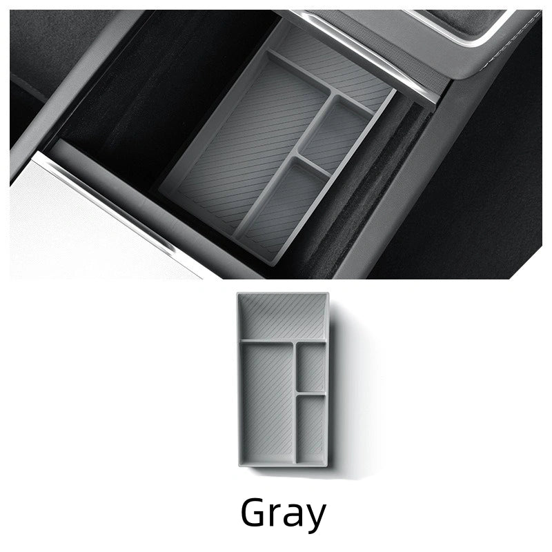 Vehicle Center Console Organizer Tray for Tesla Model Y 2025, Silicone