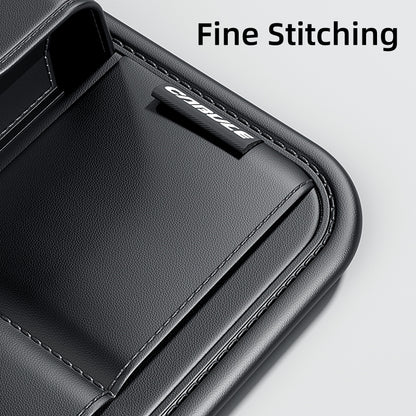 Car Sun Visor Organizer for Sunglasses and Cards, Leather, Black