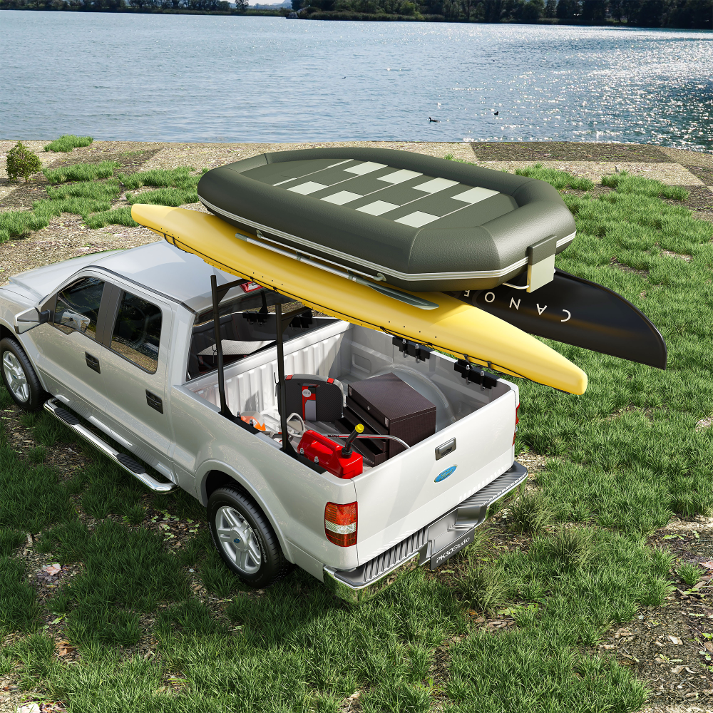 Heavy-Duty Universal Truck Cargo Rack, 900LB Capacity, No-Drill Installation, Adjustable 46-71 inch, Steel