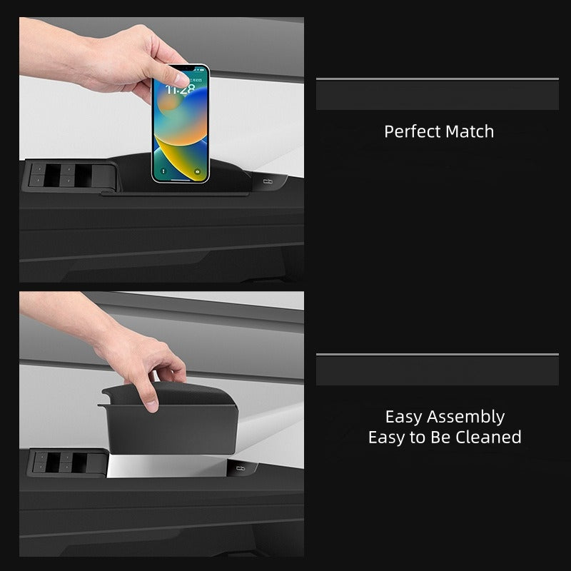 Storage Cover of Vehicle Door Pockets for Tesla Cybertruck, ABS & Silicone, 4pcs