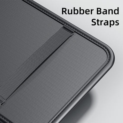 Car Sun Visor Organizer for Sunglasses and Cards, Leather, Black