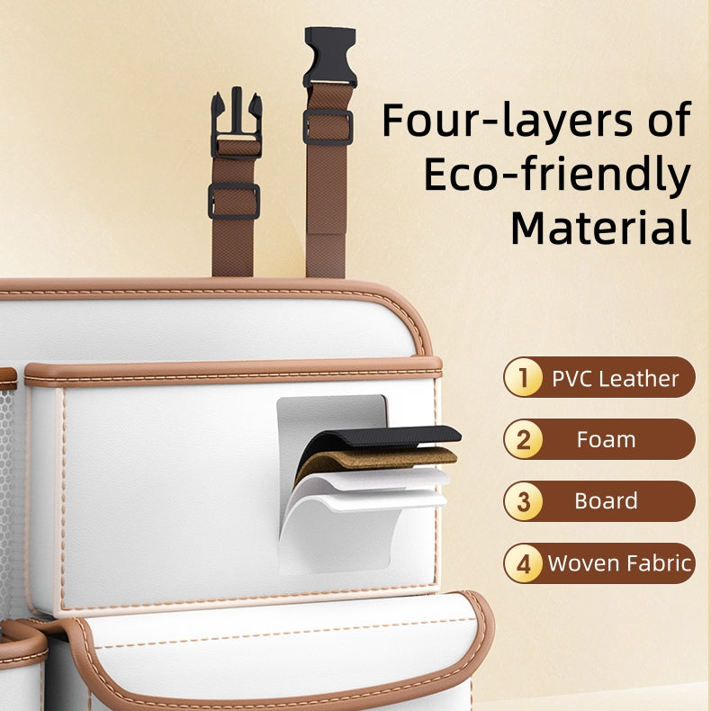 Multi-functional Car Organizer for Seat Back, PVC Leather