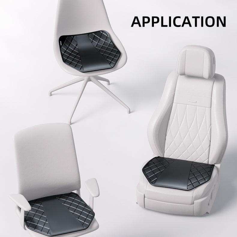 Car Seat Cushion with Anti-slip Silicone Pad, Leather