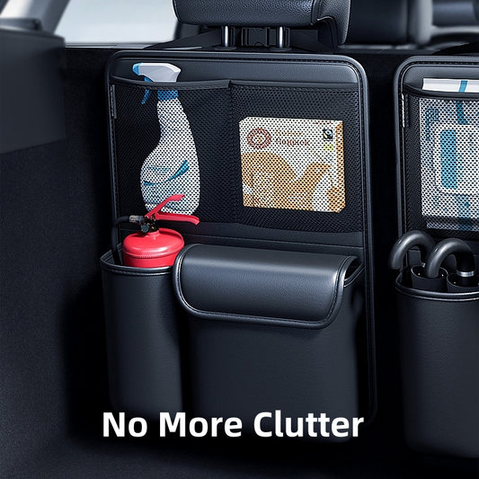 Multi-functional Car Organizer for Trunks, PU Leather, Black