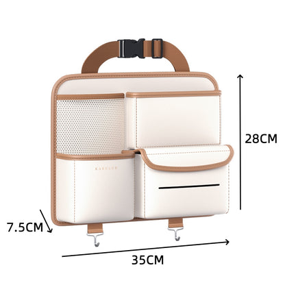 Multi-functional Car Organizer for Seat Back, PVC Leather