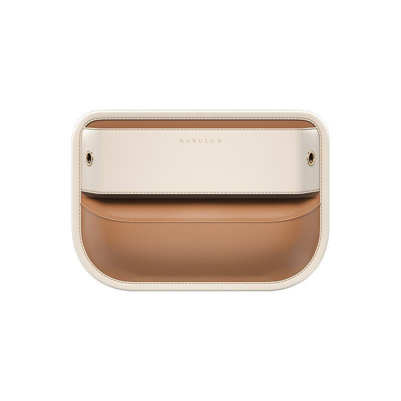 Multi-functional Side Pocket Organizer for Car Seats, Leather, Brown